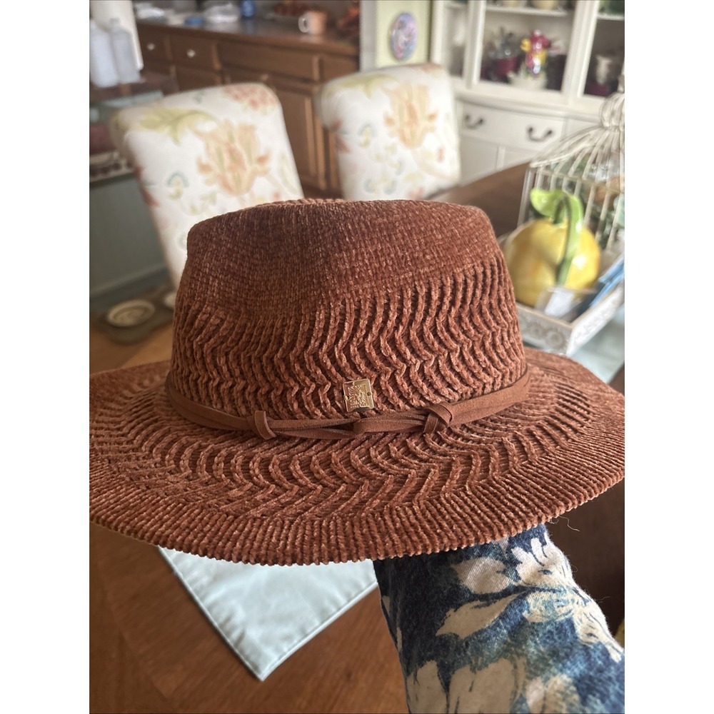 Anne Klein Rust Woven Hat 3" Brim One Size  - Fall Color